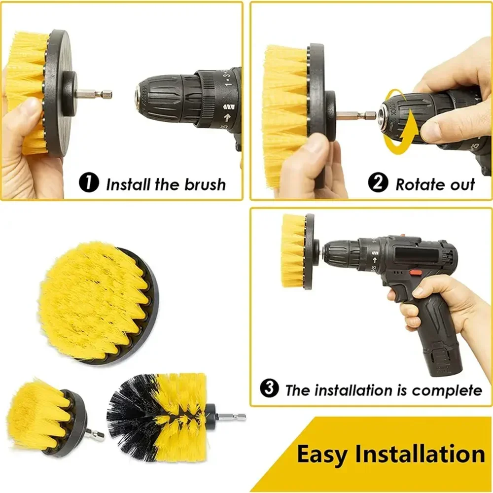 🧽🔧 Kit 3 Escovas para Furadeira - Limpeza Pesada