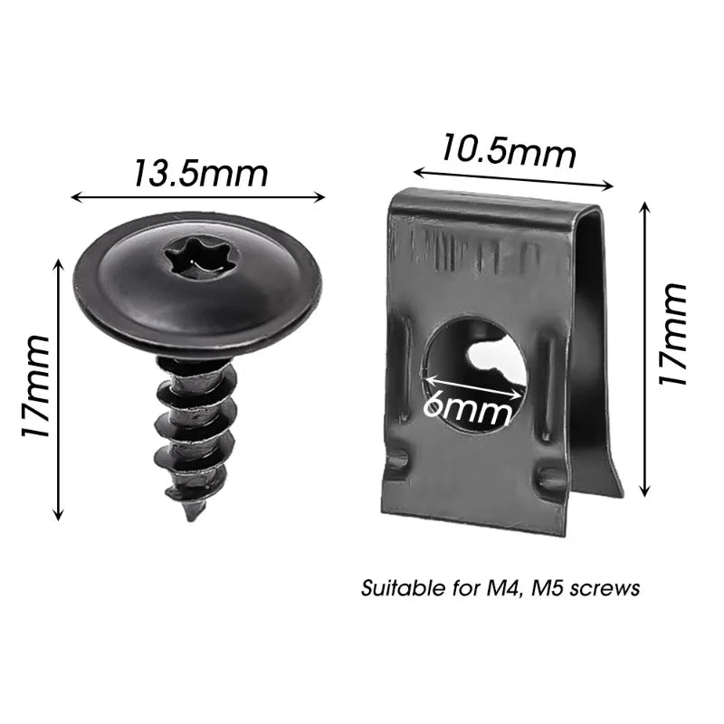 🔩🚗 Kit Presilhas U + Parafusos Autoatarraxantes para Fixação Automotiva