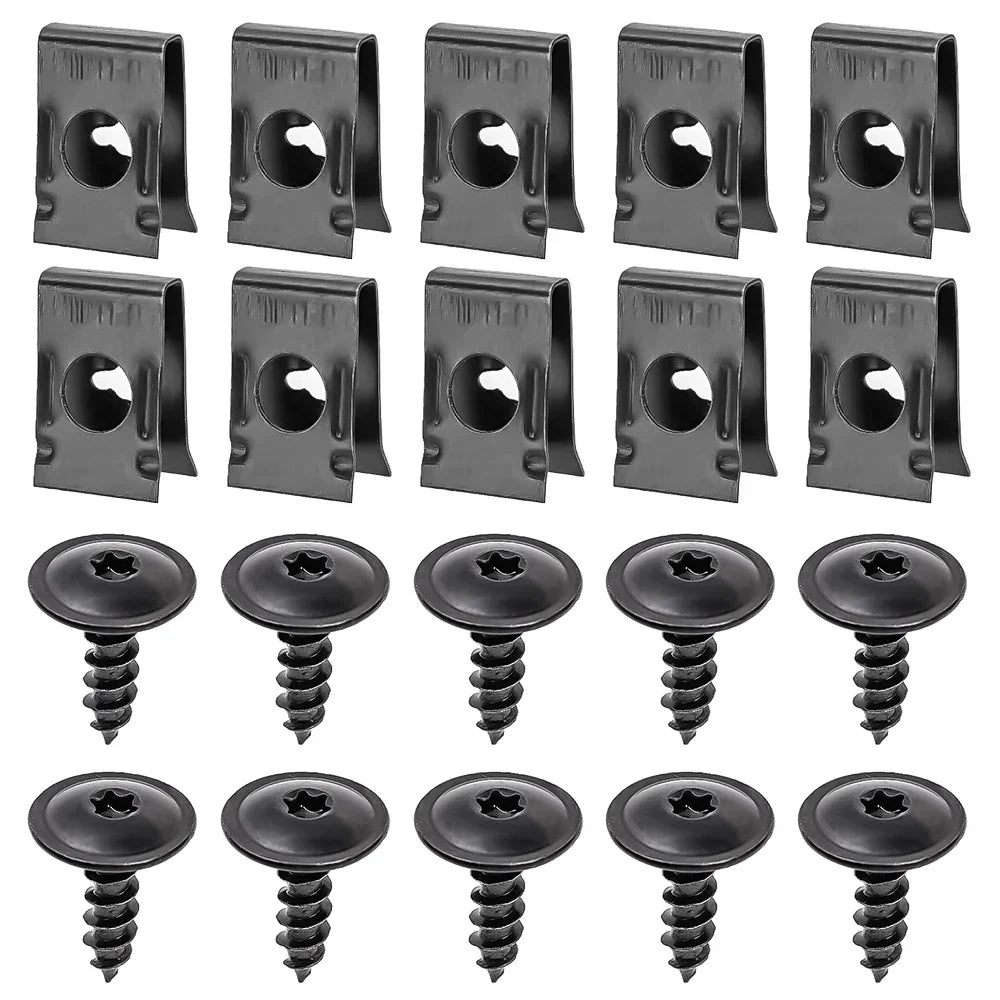 🔩🚗 Kit Presilhas U + Parafusos Autoatarraxantes para Fixação Automotiva