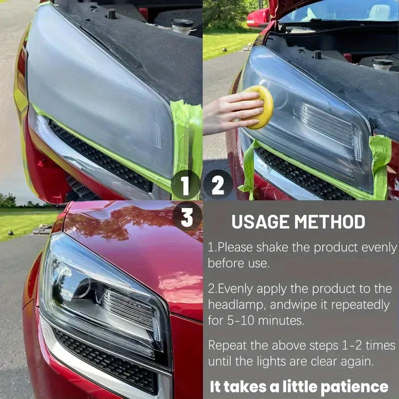 ✨ Kit Restaurador de Faróis Automotivos – Remove Amarelado, Riscos e Opacidade