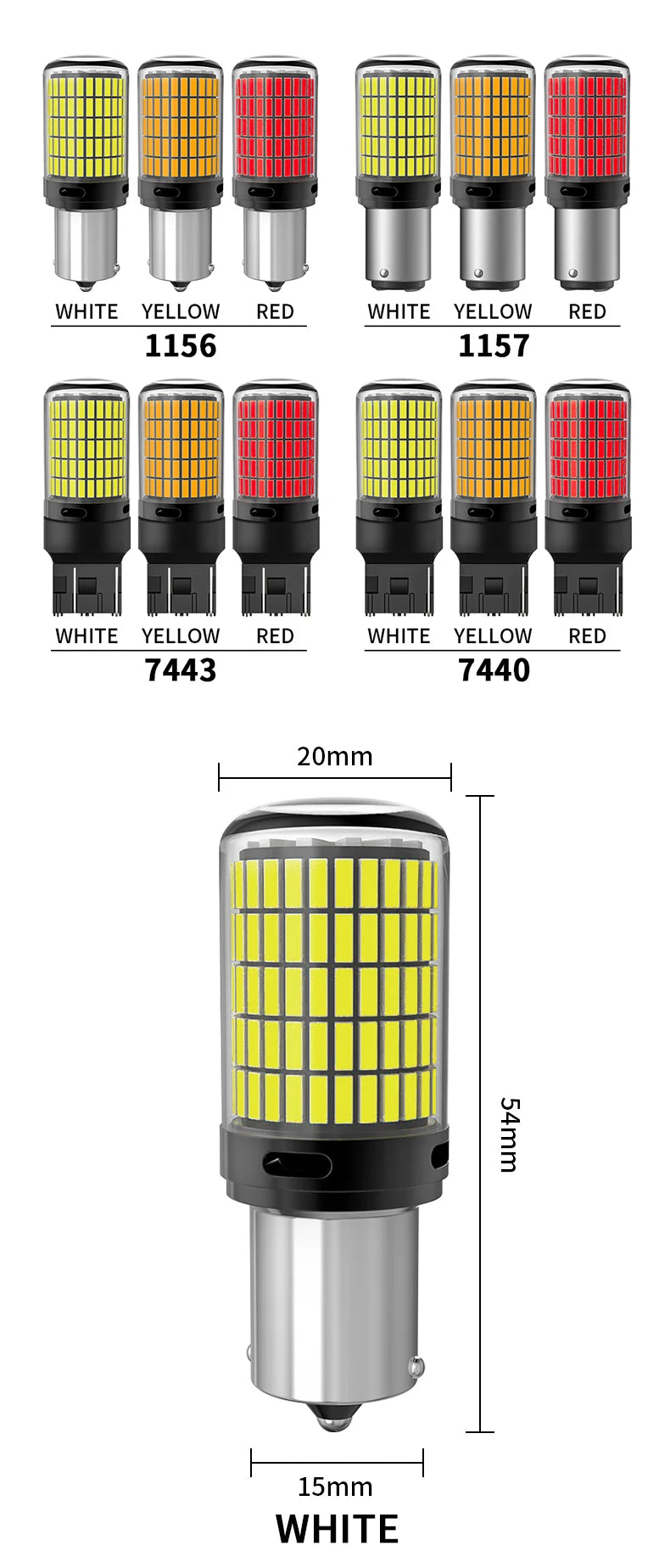 💡🚗 Lâmpada LED Canbus 1156 / 1157 / 7440 / 7443