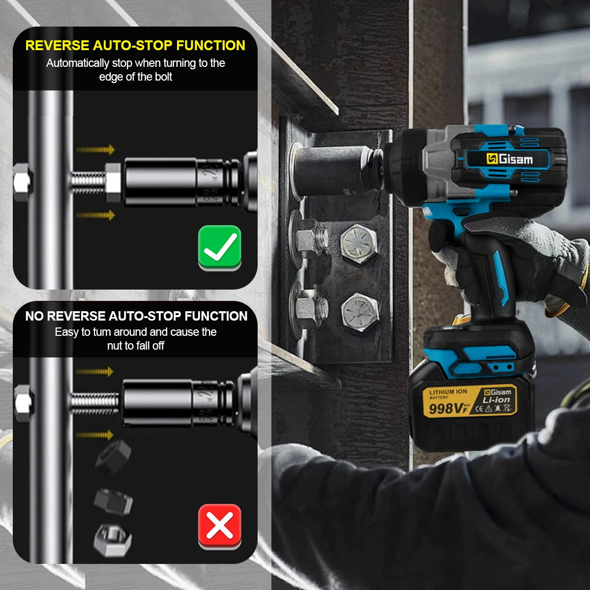 🔥 Chave de Impacto Brushless GISAM 2800N.M 1/2" – Potência Profissional