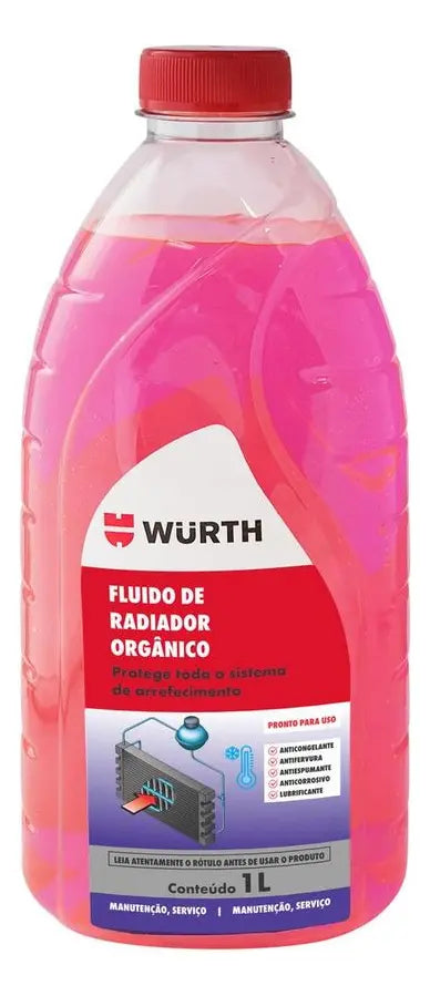 Fluido para Radiador Orgânico Rosa 1L Pronto para Uso Wurth